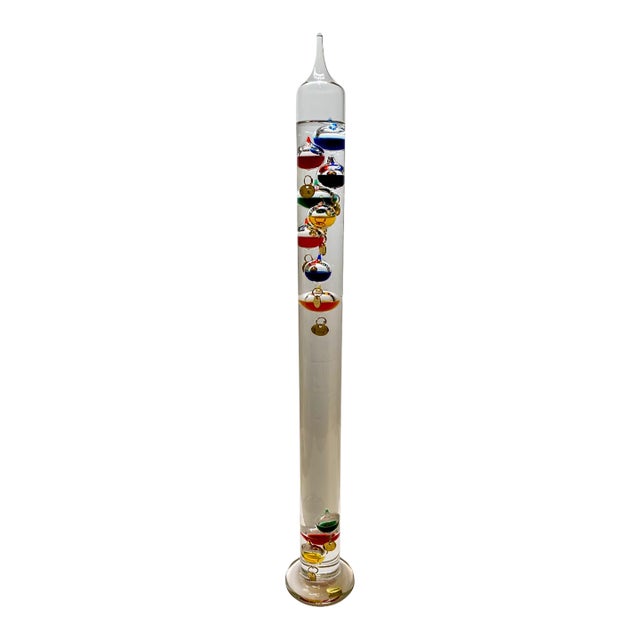 Large Glass Galileo Thermometer 24.5" Tall For Sale