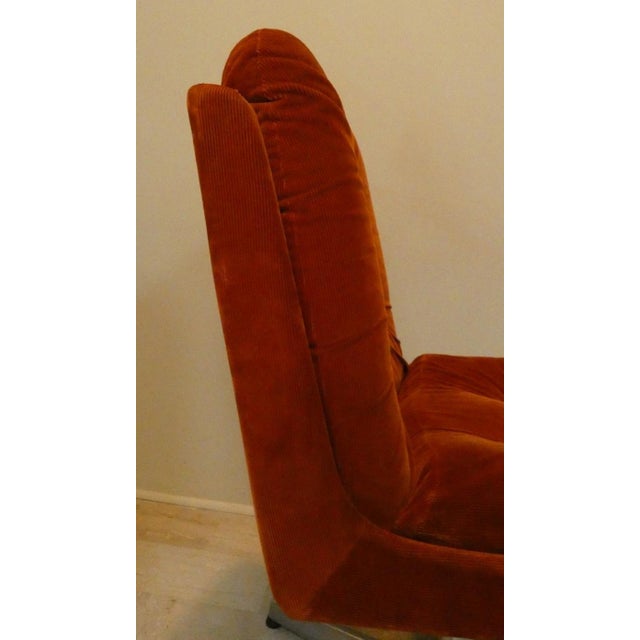 Metal Rust-Colored Velvet Chairs, Italy, 1970s, Set of 2 For Sale - Image 7 of 15