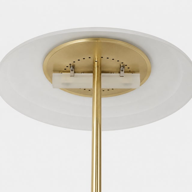 Modern Dimmable Table Lamp in Brass and Glass, 1980s, in Very Good conditions. Designed 1980 to 1989 European Plug (up to...