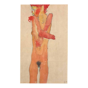 1960s Schiele Lithograph 2 Nude Girl With Crossed Arms Reproduction