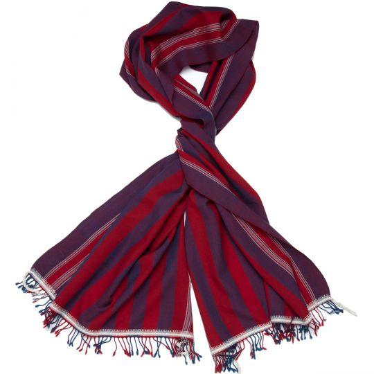 Indian Ursa Red/Purple Stripes Scarf For Sale - Image 3 of 3