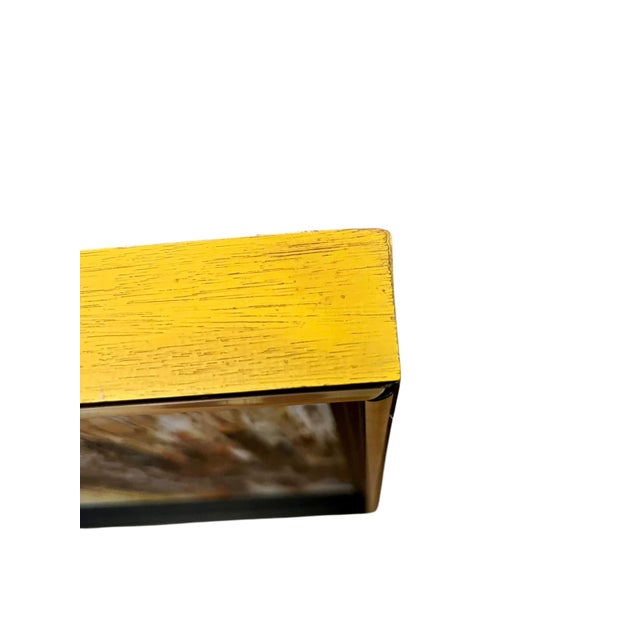 Yellow Vintage Mid Century Modern Abstract Cityscape Oil on Canvas For Sale - Image 8 of 15