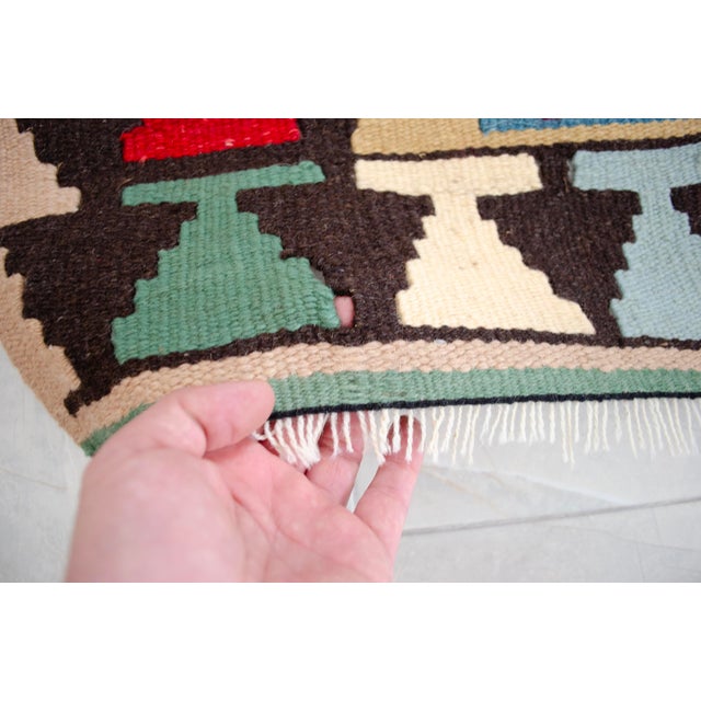 Handmade Rug Turkish Kilim Small Rug Entry Mat Doormat 2x3 Ft Approx For Sale - Image 10 of 11