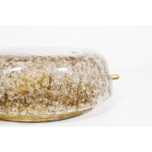 Metal Brass and Murano Glass Flush Mount from Hillebrand Lighting, 1970s For Sale - Image 7 of 10