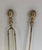 Metal Set of 5, 1970s Neoclassical brass pineapple fireplace tools in the style of Maison Baguès For Sale - Image 7 of 12