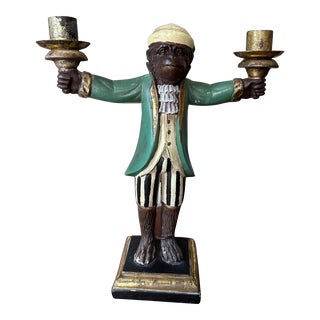 Vintage Monkey in Butler Suit Candle Holder For Sale