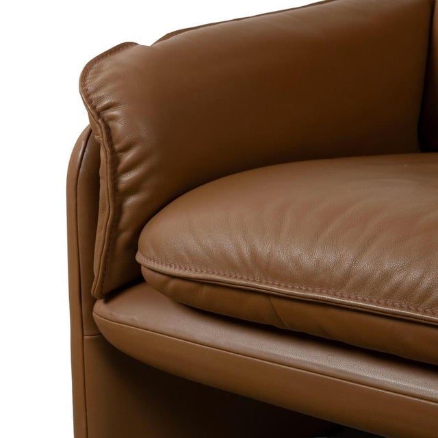Leather Three-Seater DS-61 Sofa in Brown and Beige from de Sede For Sale - Image 5 of 11