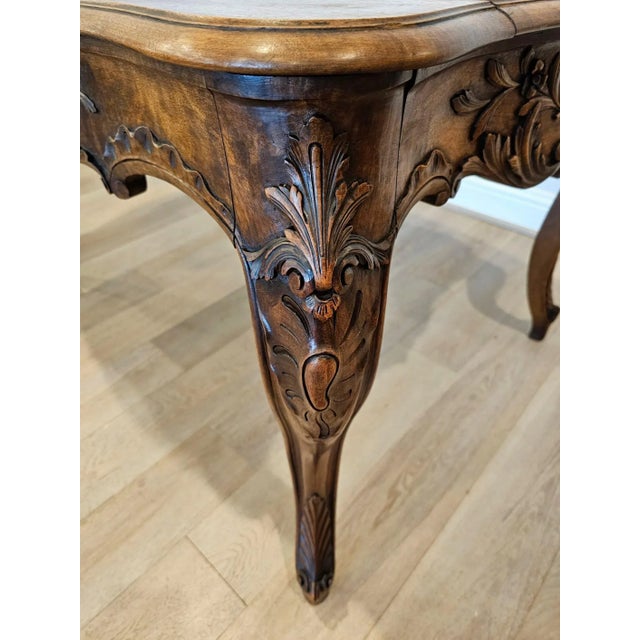 19th Century Country French Louis XV Style Carved Walnut Center Table For Sale - Image 10 of 12