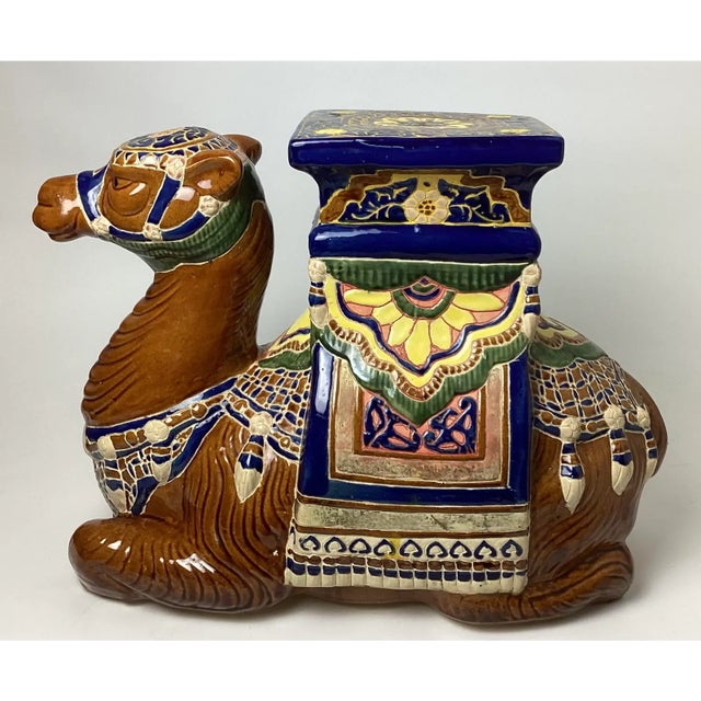 Vintage Ceramic Camel Garden Seats/Tables-Set Two For Sale - Image 11 of 13