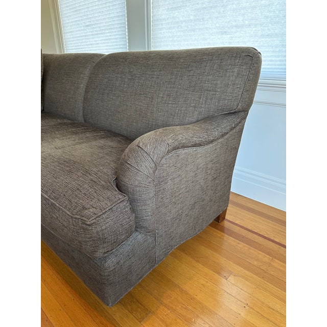 Baker Furniture Company Baker Roll Arm Chenille Sofa For Sale - Image 4 of 10