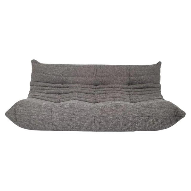 Textile Togo 3-Seater Sofa in Grey Bouclé from Ligne Roset For Sale - Image 7 of 7