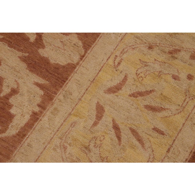 Bohemien Ziegler Brown Gold Hand-Knotted Wool Rug - 9'1'' X 11'8'' For Sale In New York - Image 6 of 7