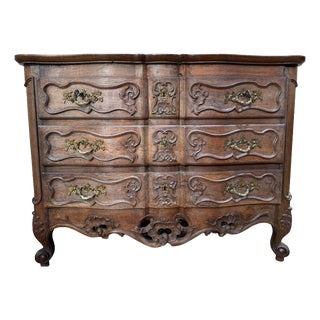 Louis XV Style Chest of Drawers in Carved Oak, Nîmes, 1920s For Sale
