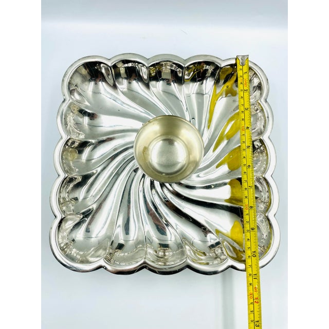 Vintage F. B. Rogers Silverplate Square Claw Foot Shrimp Server For Sale - Image 11 of 12