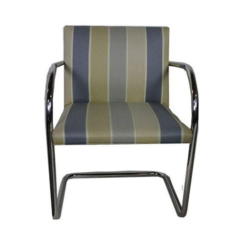 Replica Knoll Brno Tubular Side Light Blue Striped Chair Chairish