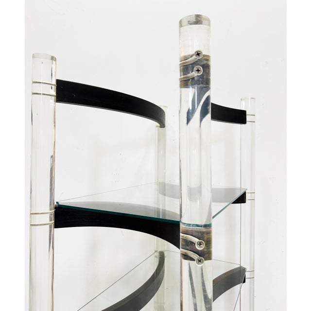 Vintage Lucite, Rosewood Etagere, Charles Hollis Jones Style For Sale - Image 9 of 10