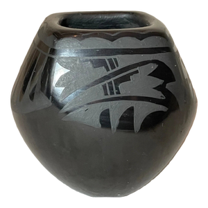 Yolanda Velarde Native American Santa Clara Pueblo Black Pottery Blackware Bowl