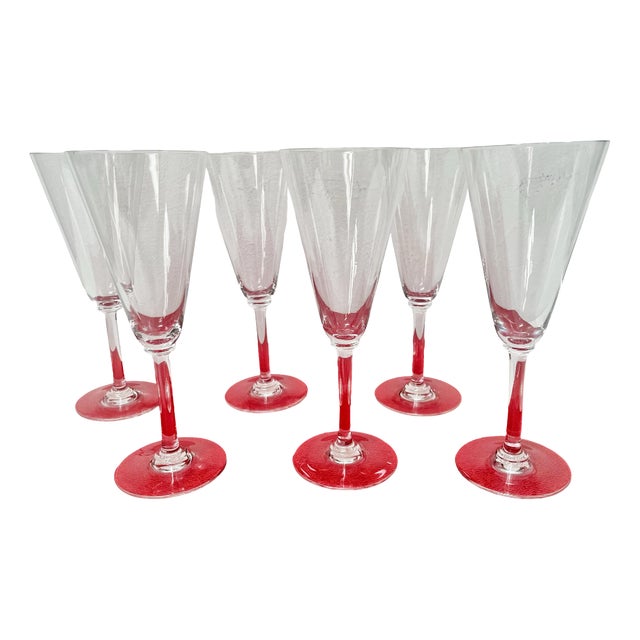 Vintage Dom Perignon Model Champagne Flutes from Baccarat, 1970s, Set of 6 For Sale