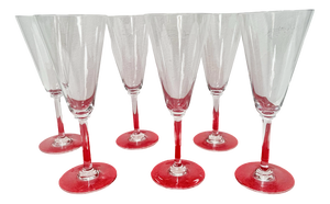 Vintage Dom Perignon Model Champagne Flutes from Baccarat, 1970s, Set of 6
