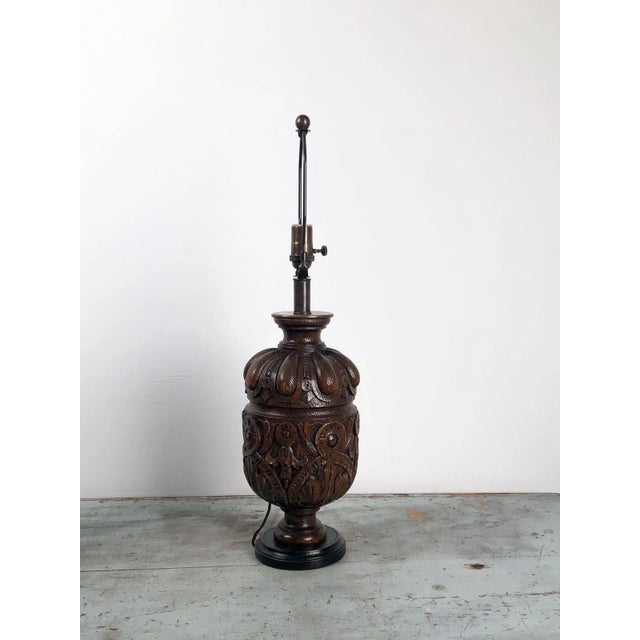 Pair of Oak Balustrade Lamps, 19th Century England For Sale - Image 4 of 9