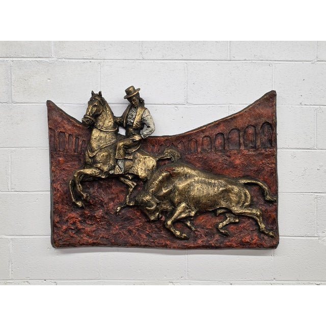 Large 3D Fiberglass Wall Sculpture By J. Segura, c1964. Titled "Rejoneador Matador" Featuring A Bullfighter Riding...