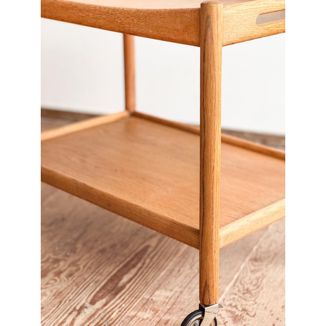 Wood Mid-Century Modern Teak Serving Trolley by Andreas Tuck, Denmark, 1960s For Sale - Image 7 of 16