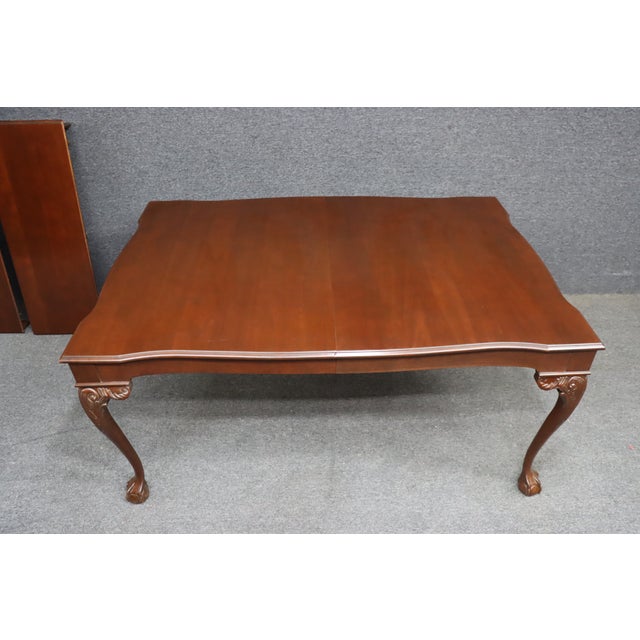 Harden Cherry Claw-and-Ball Extension Dining Table With Leaves For Sale In Philadelphia - Image 6 of 16