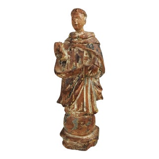 Antique Hand Carved Wood Santos Sculpture For Sale