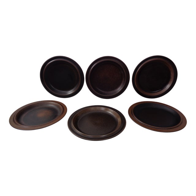 Large Russian Plates by Ulla Procope for Arabia, Set of 6, Finland, 1960s , Set of 6 For Sale