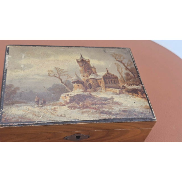 Art deco, wooden box, cigar case, dimensions: width 16.5 cm, depth 12.3 cm, height 5.3 cm.