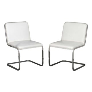 Brueton Chrome Cantilevered Chairs, Pair For Sale