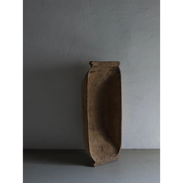 Large Wabi Sabi Carved Wood Bowl For Sale - Image 4 of 8