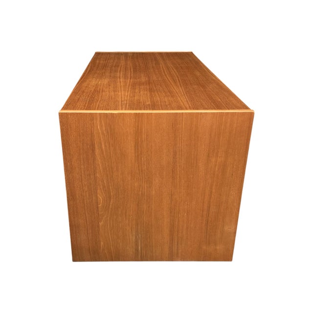 1960s Scandinavian Modern Teak Executive Desk With Floating Pedestal Design For Sale - Image 12 of 17