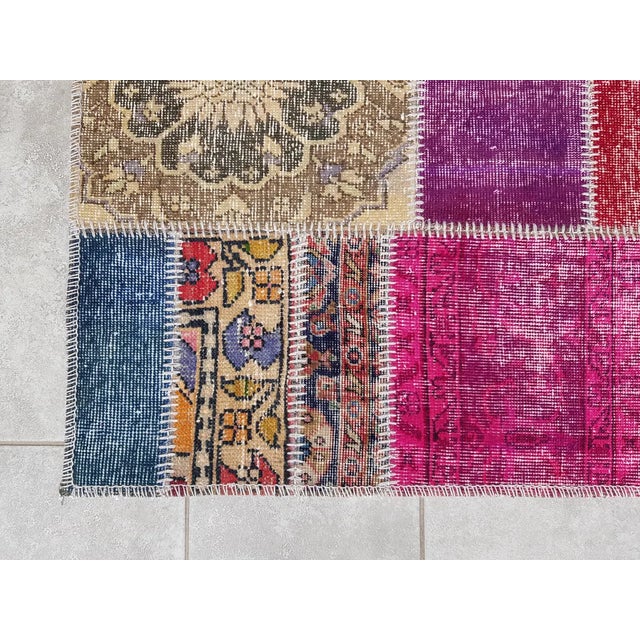 Oushak Vintage Handknotted Hallway Runner For Sale - Image 9 of 10