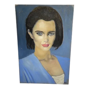 1960s Marc Olivier Gregoire French Portrait Oil Painting of a Woman