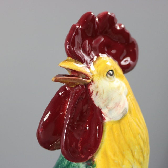 Pair of Jerome Massier Hen & Rooster Vases For Sale - Image 11 of 12