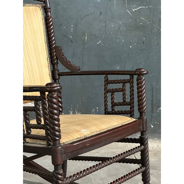 Mid 19th Century Victorian Barley Twist Rocking Chair For Sale - Image 4 of 9