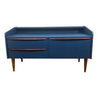 Low Midnight Blue Wood Sideboard or TV Unit, 1960 For Sale