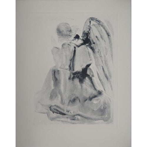 After Salvador Dali, Paradise 2: The Angel, Heliogravure and Etching For Sale - Image 5 of 6