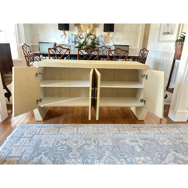 Kravet Covered Grasscloth Sideboard, Attributed For Sale - Image 9 of 9