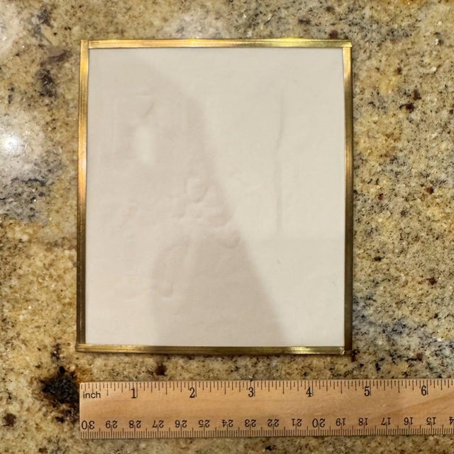 Mid 20th Century Ceramic Lithophane Plaque Backlit Scene Mother & Children For Sale - Image 5 of 5