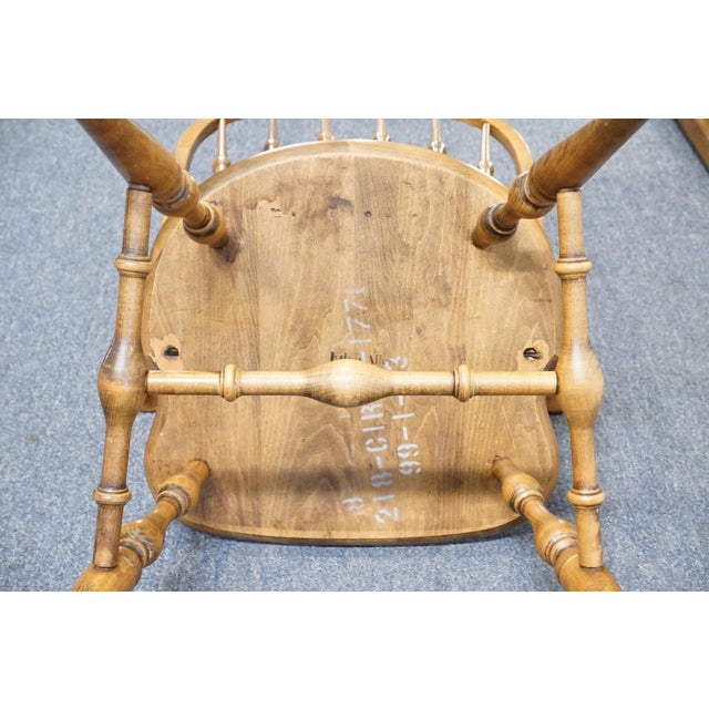 Brown Ethan Allen Circa 1776 Collection Solid Maple Early American Bowback Windsor Dining Arm Chair 18-6211a For Sale - Image 8 of 10