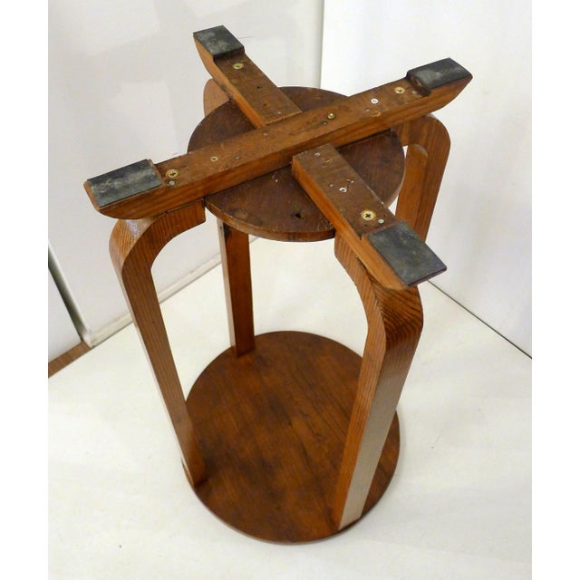 Art Deco Wooden Pedestal Table with Round Top, 1930s For Sale - Image 10 of 17