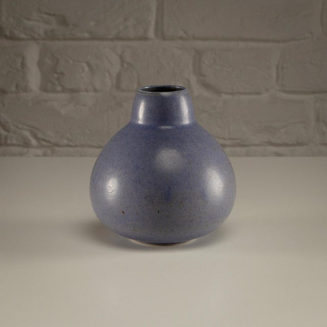 Mid-Century Modern Blue Hares Fur Glazed Vase from Saxbo, Denmark, 1930s For Sale - Image 3 of 13