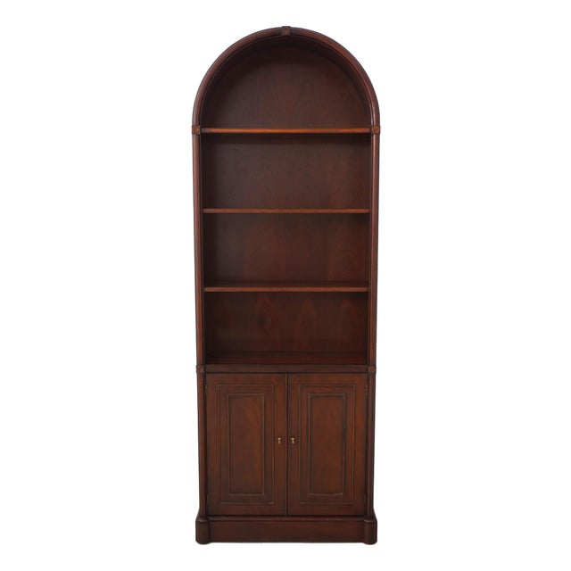 Baker Mahogany Dome Top Open Bookcase For Sale