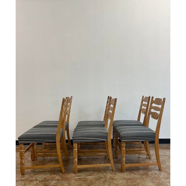 Six oak Dining Chairs in the Style of Henning Kjærnulf, Denmark, 1960s For Sale - Image 11 of 16