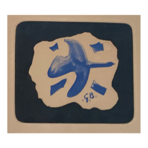 Georges Braque — Blue Bird 1958 Original Etching on Maeght Gallery Card, Signed g.b., Fine Condition