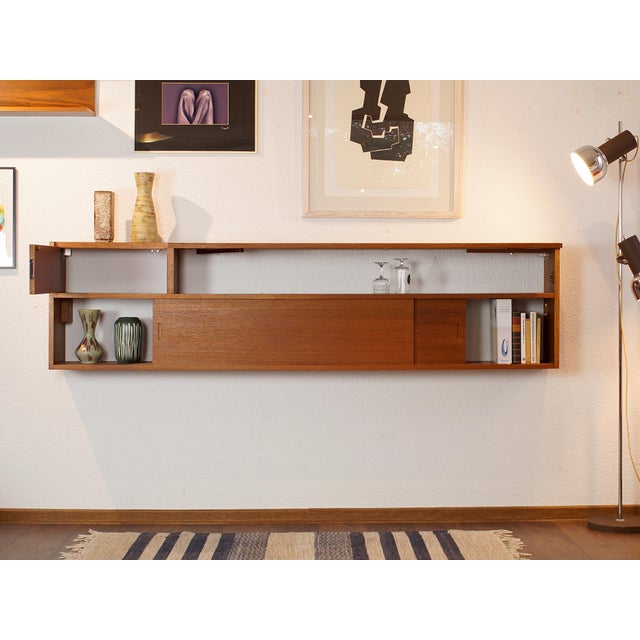 Mid-Century Modern Large Mid-Century Wall Shelf in Teak, 1960s For Sale - Image 3 of 18
