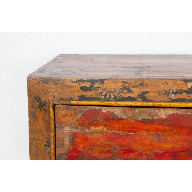 Antique Painted Qing Dynasty Buffet Cabinet For Sale - Image 9 of 15