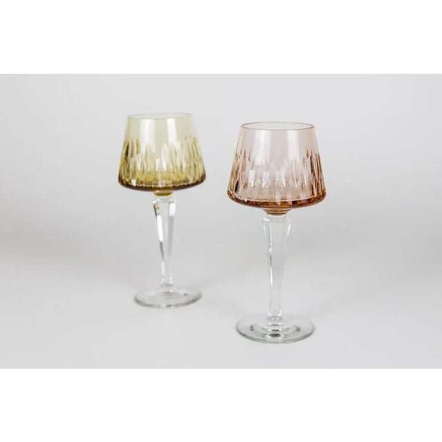Vintage German Colored Crystal Glasses, 1960s, Set of 6 For Sale - Image 4 of 12